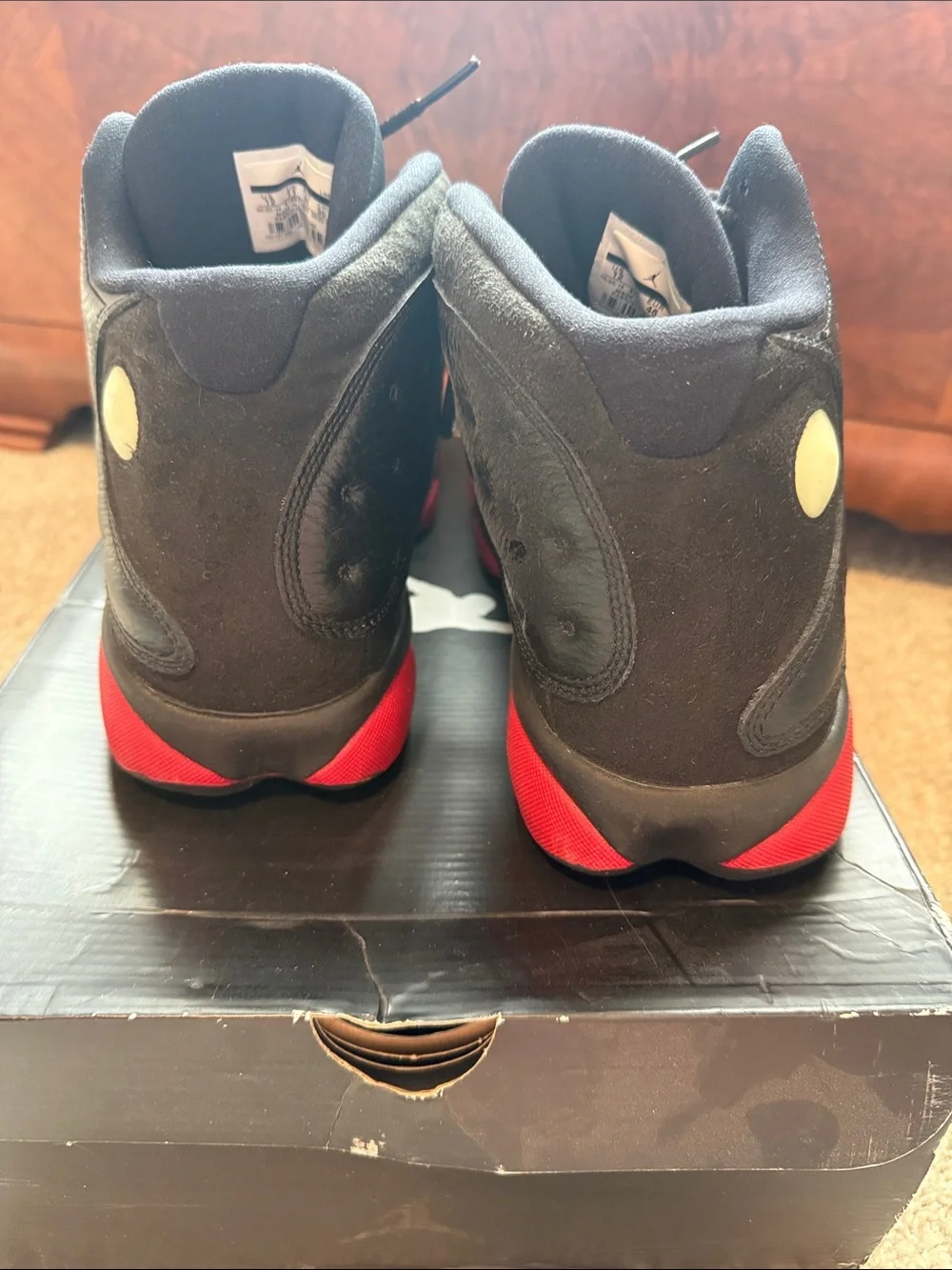 Air Jordan 13 Retro “Dirty Bred” Men's Black and Red Basketball Sneakers
